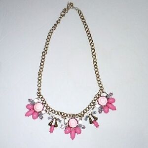 Vintage Pink Floral Statement Necklace
